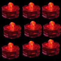 Tdltek Submersible Led Lights - Tea Lights - For Wedding,Special Events, 6 Pack Red