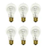 Satco S2411 25 Watt 120 Volt Quad Loop Filament Indoor Vintage Incandescent Bulb, A19; E26 Medium Base; Warm White 2700K (6 Incandescent Light Bulbs)