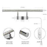 Letsun Bathroom Vanity Lights For Bathroom Light Fixutres 15.7 Inches Bathroom Lights Over Mirror 5W Led Lighting Plug In Vanity Lighting Fixtures Stainless Steel With 180?Rotation,6000K Cool White