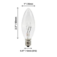 Creative Hobbies� Replacement Light Bulbs For Electric Candle Lamps, Window Candles, & Chandeliers - 7 Watt Candelabra (E12), Clear, Steady Burning, 120V 7W Bulb - Pack Of 12