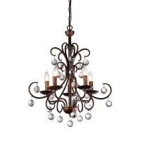 Whse Of Tiffany Rl8054 Grace Antique Bronze Chandelier