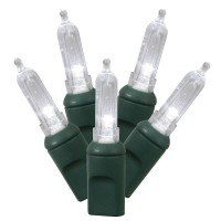 Vickerman X4G7109Pbg 100 Light Italian Led Light Set Pure White Lights On Green Wire