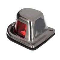 Attwood 1Mile Deck Mount Red Sidelight 12V Stainless Steel Housing