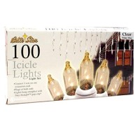 Brite Star 100 Count Stay-Straight Icicle Christmas Lights, Clear