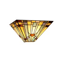 Chloe Lighting Ch33293Ms12-Ws1 Kinsey, Tiffany-Style Mission 1-Light Wall Sconce, 12-Inch Wide, Multi-Colored