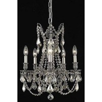 Elegant lighting 9205d18pwgt Rosalie 5light singletier crystal chandelier finished in pewter with smoky Golden Teak crystals elegant lighting 9205d18pwgt features base finish pewter with smoky Golden Teak crystal choose from royal cut or Swarovski element