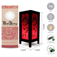 Thai Vintage Handmade Asian Oriental Black Red Dragon Bedside Table Lamp Or Floor Wood Paper Lamp Shades Home Bedroom Garden Decor Modern Black Red Dragon Sxg