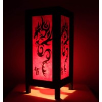 Thai Vintage Handmade Asian Oriental Black Red Dragon Bedside Table Lamp Or Floor Wood Paper Lamp Shades Home Bedroom Garden Decor Modern Black Red Dragon Sxg