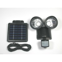 Motion Sensor Solar Security Spotlight 22 Led Dual Outdoor Flood Light - Black