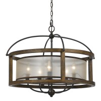 Cal Lighting FX35365 Restoration Five Light Chandelier from Round Collection in Bronze Dark Finish 26x26x2050