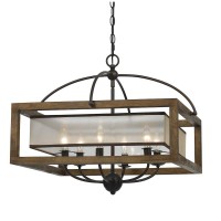 Cal Lighting FX35366 Restoration Six Light Chandelier from Square collection in Bronze Dark finish 2400 inches Six Light Chandelier from the Square collection Restoration Six Light Chandelier from Square collection in Dark Bronze finish 2400 inches