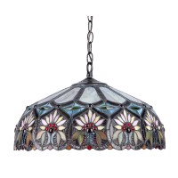 Chloe Lighting Ch33453Bf18-Dh2 Sunny Tiffany-Style Floral 2-Light Ceiling Pendant With Fixture With Shade, 8.7 X 17.7 X 17.7