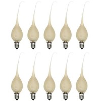 Creative Hobbies Country Style Silicone Dipped Candle Light Bulbs (Pkg Of 10 Bulbs) ~ 5 Watt Pearlized Silicone, Gold Glow