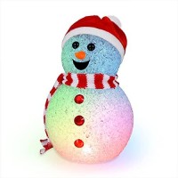 Color Changing Led Snowman Light Up Decoration Lighted Christmas Table Decorations