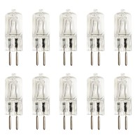 Anyray (10)-Bulbs 35 Watt G6.35 Base T4 35W 120-Volt Clear Halogen Bulb Bi Pin Light 35Watt 110V