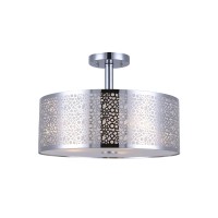 Canarm Isf543A03Ch Piera 3-Light Semi-Flush Mount With Crystal, Chrome, 15.75 Inch