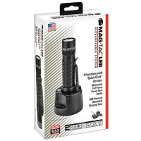 Maglite Mag-Tac Led Rechargeable Flashlight - Plain-Bezel, Matte Black