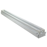 White 44 Watt 4 Ft 2-Light Flush Mount Ceiling Light Fixture With 2X Led T8 22 Watt Tubes - 6500K - 30% Brighter Than 18W Leds