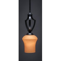 Zilo 1 Light Mini Pendant Shown In Matte Black Finish With 5.5 Zilo Cayenne Linen Glass