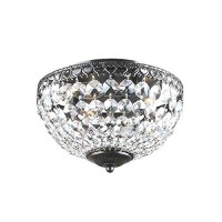 Jojospring Antique Black Rita Crystal Flush Mount Chandelier