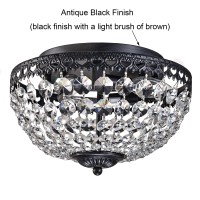 Jojospring Antique Black Rita Crystal Flush Mount Chandelier