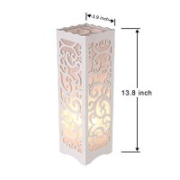 Dailyart Small Table Lamp For Bedroom,Bedside Lamps For Nightstand, White Table Lamp With Vine Shaped Cutout, Night Stand Light Lamp, Table Lamp For Bedroom Living Room, 39*39*138In, E26 Bulb Base