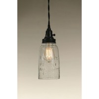 Ctw Home Half Gallon Open Bottom Mason Jar Pendant Lamp, 11-Inch Height, Clear, Glass