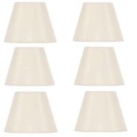 Upgradelights White Silk Empire Clip On Chandelier Lampshades (Set Of 6) 35X6X45