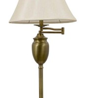 Decor Therapy Wellington Steel Swing Arm Floor Lamp, Antique Brass