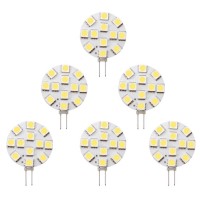 Dream Lighting 12V Dc Led 1.9 Watt G4 Bulb / Jc10 Bi-Pin 20W Halogen Replacement For Auto, Trailer, Car, Boat Interior Kitchen Under Cabinet Lamp, Spotlight, Dimmable Cool White, Pack Of 6