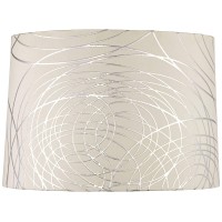 Off-White With Silver Circles Medium Drum Lamp Shade 15