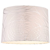 Off-White With Silver Circles Medium Drum Lamp Shade 15