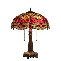 Chloe Lighting Ch33471Rd16-Tl2 Empress Tiffany-Style Dragonfly 2 Light Table Lamp, 21.1 X 16.14 X 16.14