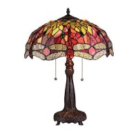 Chloe Lighting Ch33471Rd16-Tl2 Empress Tiffany-Style Dragonfly 2 Light Table Lamp, 21.1 X 16.14 X 16.14