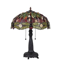 Chloe Lighting Ch33471Rd16-Tl2 Empress Tiffany-Style Dragonfly 2 Light Table Lamp, 21.1 X 16.14 X 16.14