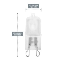 10 Pack Frosted Lense Dimmable Q50/G9/Fr/120V G9 Jcd 50 Watt 120 Volt T4 Jd Type Halogen House Hold Light Bulb Hanging Pendant Accent G9 Hollow Bi Pin Jcd Down Lamp Chandelier Sconce Fixture Lighting