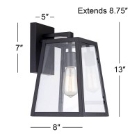 John Timberland Arrington Modern Industrial Outdoor Wall Light Fixture Black 13