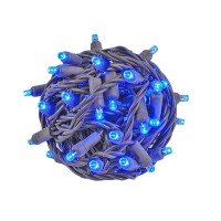 Novelty Lights 100 Light Led Christmas Mini Light Set, Outdoor Lighting Party Patio String Lights, Blue, Brown Wire, 34 Feet