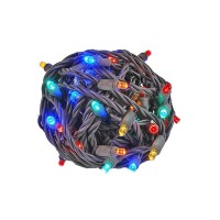 Novelty Lights 100 Light Led Christmas Mini Light Set, Outdoor Lighting Party Patio String Lights, Multi, Brown Wire, 34 Feet