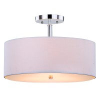 Safavieh Collection Clara Ceiling Semi Flush Drum Light 0 Whitechrome