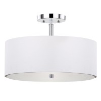 Safavieh Collection Clara Ceiling Semi Flush Drum Light 0 Whitechrome