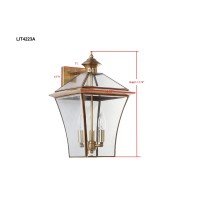 Safavieh Lighting Collection Virginia Brass 3-Light Lantern Bedroom Bathroom Hallway Patio Entryway Living Room Indoor/ Outdoor Wall Sconce (Led Bulb Included)