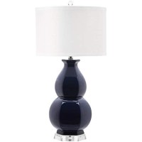 Safavieh Lighting Collection Juniper Modern Navy Ceramic 30-Inch Bedroom Living Room Home Office Desk Nightstand Table Lamp (Led Bulb Included)