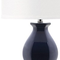 Safavieh Lighting Collection Juniper Modern Navy Ceramic 30-Inch Bedroom Living Room Home Office Desk Nightstand Table Lamp (Led Bulb Included)