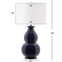 Safavieh Lighting Collection Juniper Modern Navy Ceramic 30-Inch Bedroom Living Room Home Office Desk Nightstand Table Lamp (Led Bulb Included)