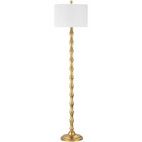 Safavieh Lighting Collection Aurelia Farmhouse Antique Gold 64Inch Living Room Bedroom Home Office Standing Floor Lamp Metal L