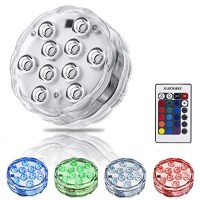 10-Led Rgb Submersible Led Light, Multi Color Waterproof Wedding Party Vase Base Floral Light