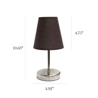 Sand Nickel Mini Basic Table Lamp With Fabric Shade 2 Pack Set