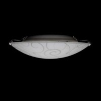 Simple Designs Fm3000-Wht Round Flushmount Flush Ceiling Light With Scroll Swirl Design, White