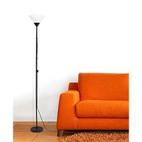 Simple Designs Lf1011-Blk 1 Light Stick Torchiere Floor Lamp, Black